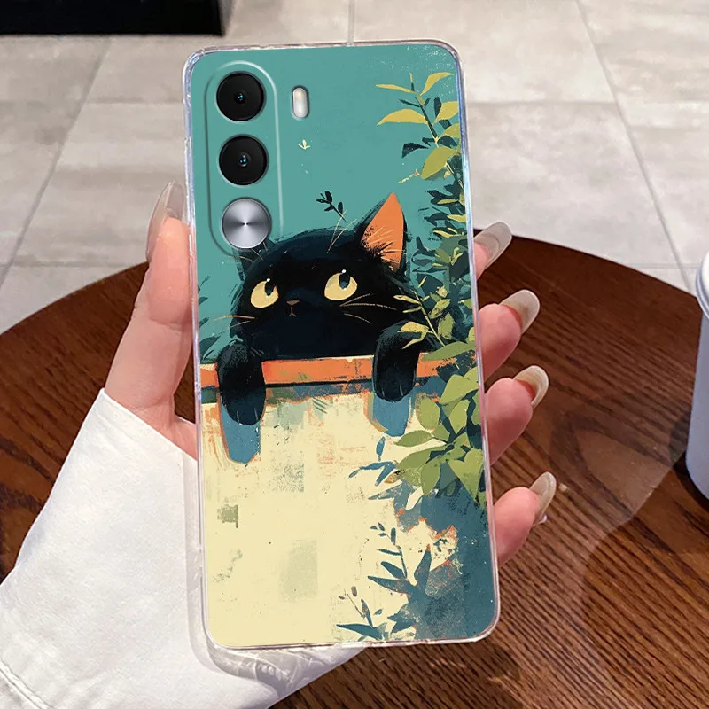 Aesthetic Cute Cat Soft Silicone Transparent Phone Case