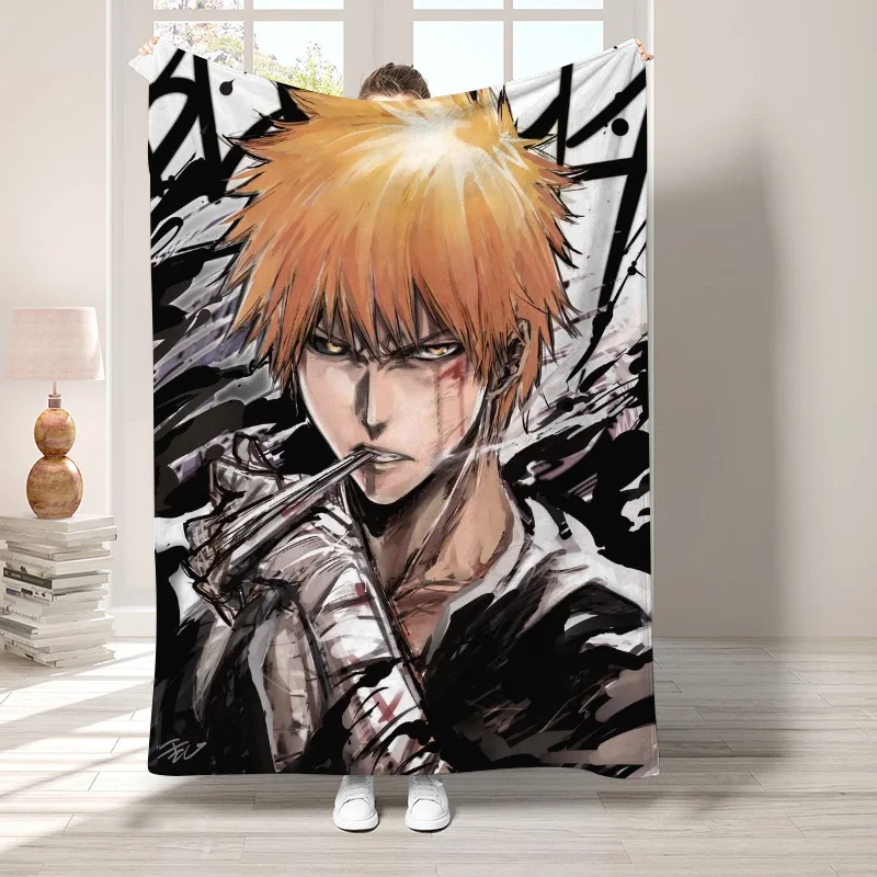 B-BLEACH 침실 장식 털 담요, 장식 소파, 보호 홈 장식, 푹신하고 부드러운 담요, 침대 위 침대보 던지기