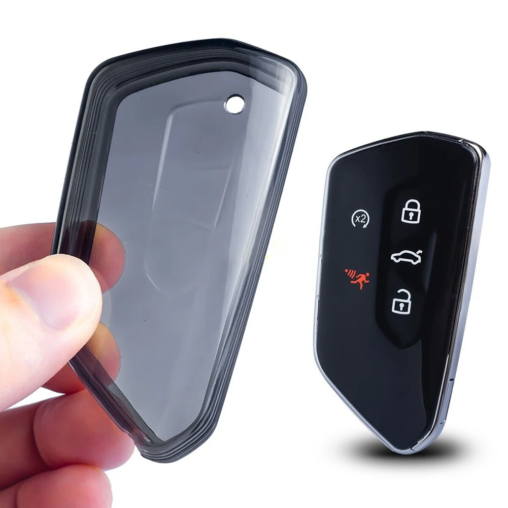 

Car Keychain Protective Cover Black Car Key Fob Cover Case Holder For Golf MK8 ID.4 2022 2023 Universal Transparent Black Cover