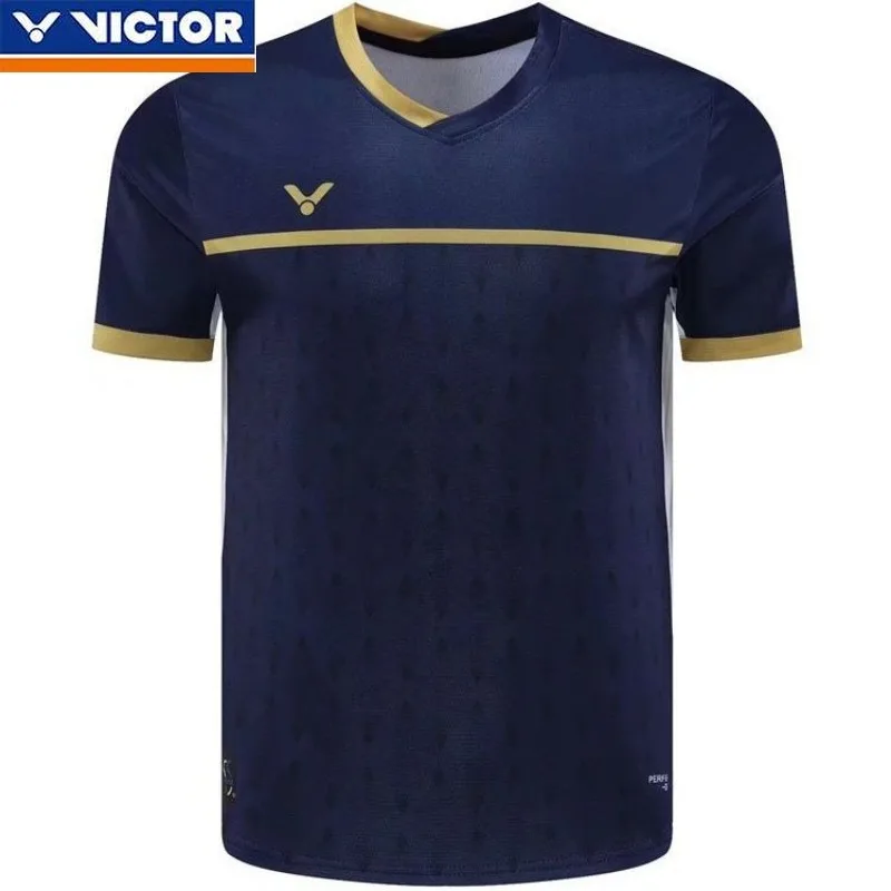 VICTOR Men's Women's New Badminton Two-piece Quick-drying Sports Vest Anniversary Short-sleeved Competition Jersey