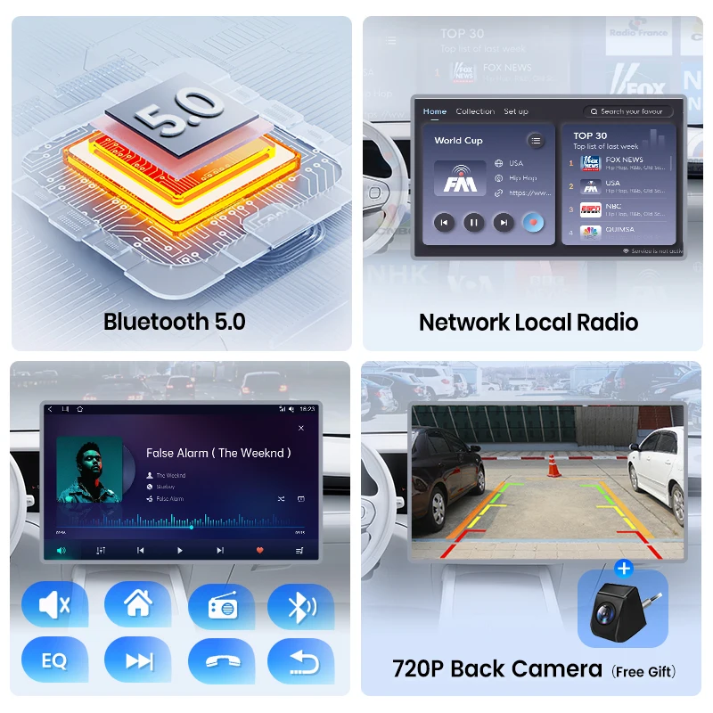 Radio para Auto Junsun de 8 Pulgadas con CarPlay Inalámbrico y Android Auto para Mercedes Benz Smart Fortwo 453 2014-2020, Sistema Multimedia Inteligente con Pantalla Táctil IPS, Reproductor de Video Estéreo, Autoradio 2 Din, Navegación, BT, GPS, 4G, WIFI, FM, AM, DSP 7