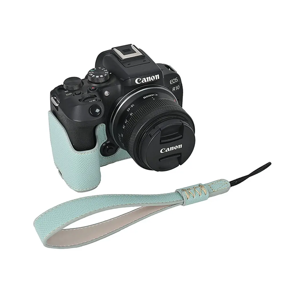 レザーカメラケース,パームプリント,バッテリー開口部,ハンド