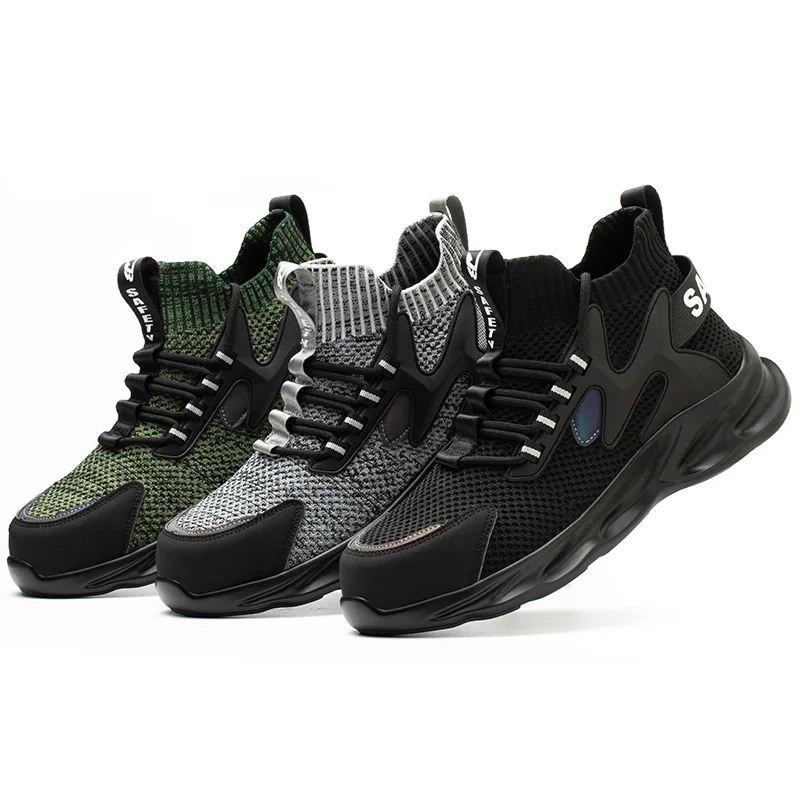 

Lightweight Men's safety shoes steeltoe breathable sporty puncture resistant women's protective work boots Building Construction