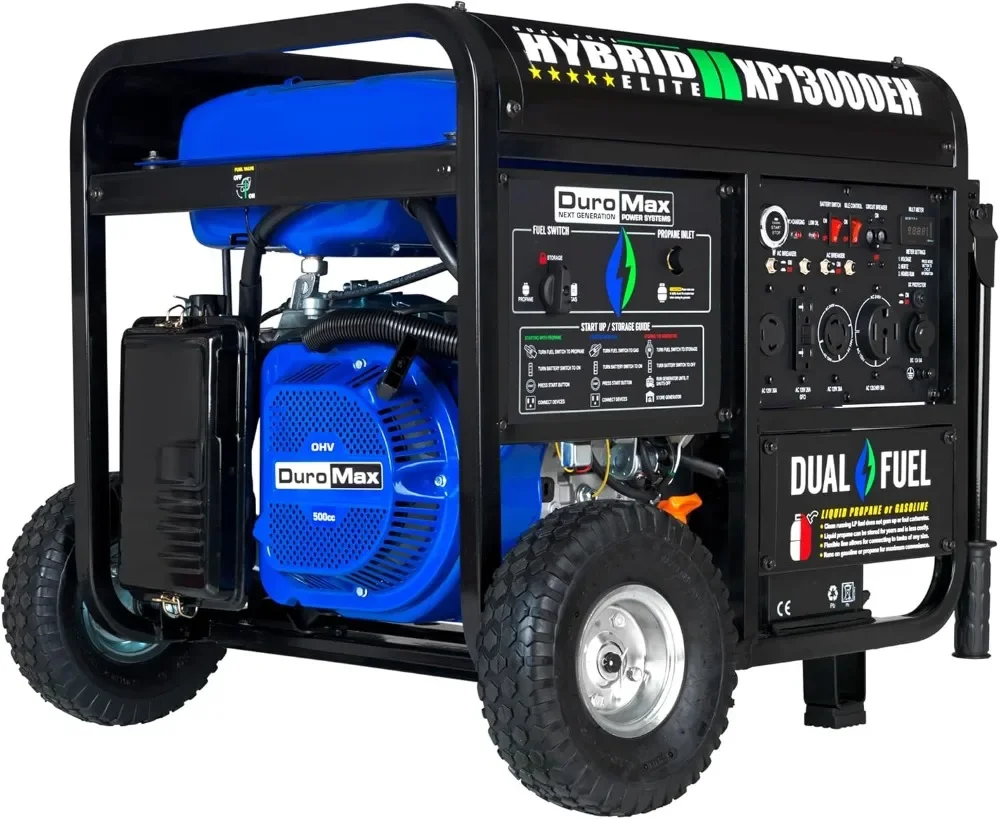 XP13000EH Dual Fuel Portable Generator 13000 Watt Gas or Propane Powered Electric Start Home Back Up