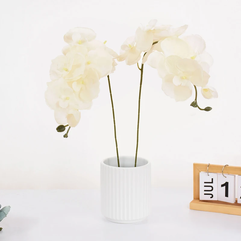 8 Köpfe künstliche Schmetterling Orchidee Blume für Haus zimmer Garten Dekoration DIY Hochzeits strauß echte Berührung Seide Phalaenopsis Pflanze – Detail 8