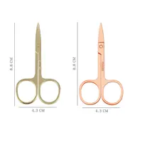 1Pcs stainless steel Eyebrow Scissor Electroplated Rose Gold Mini scissors Makeup Eyelash Trimmer Facial Beauty Scissors 2