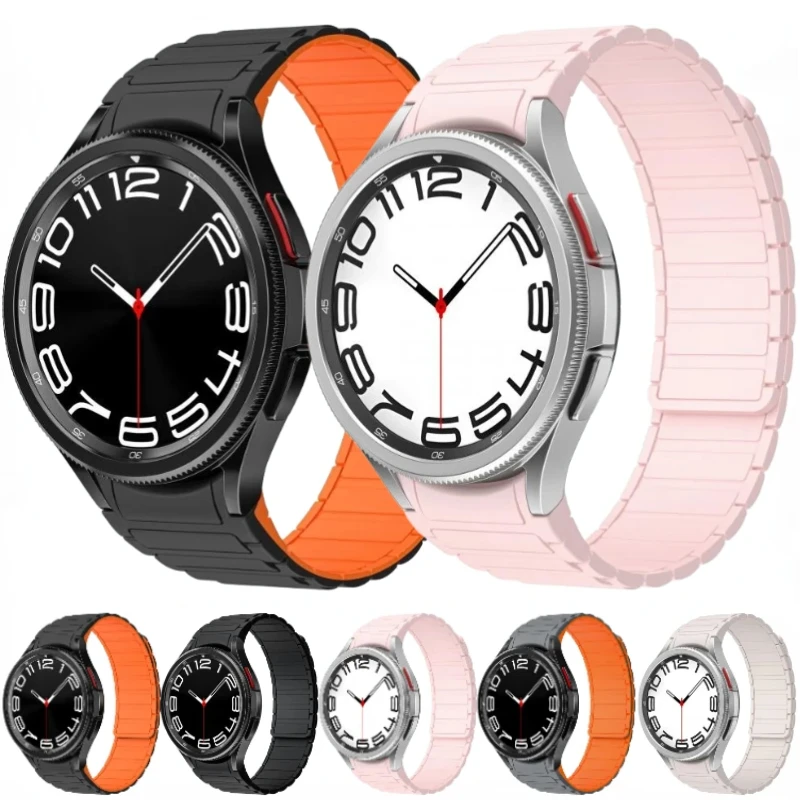 

No Gaps Silicone Strap For Samsung Galaxy Watch 5 Pro 45mm 6/4 Classic 42mm 47mm Magnetic Band For Galaxy Watch 6/5/4 40mm 44mm