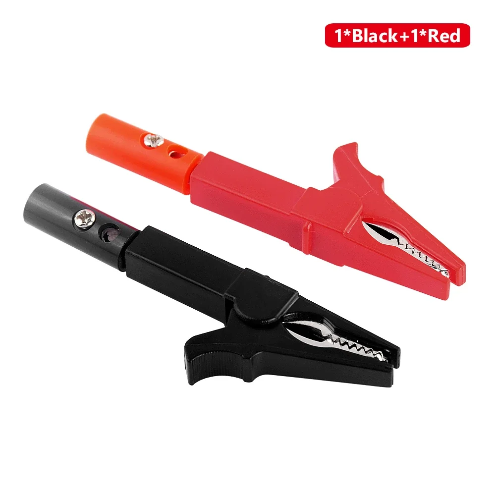 

Insulated 55mm Clip + Banana Plug Test Probe With 2Pcs Alligator Banana Kit Cable Clips Socket Battery Red Black Test Probe