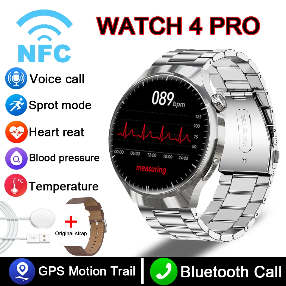 GT4 Smart Watch Men Watch 4 Pro AMOLED HD Screen Bluetooth Call NFC Health Monitoring Smartwatch New Watch GT4 For Huawei 17