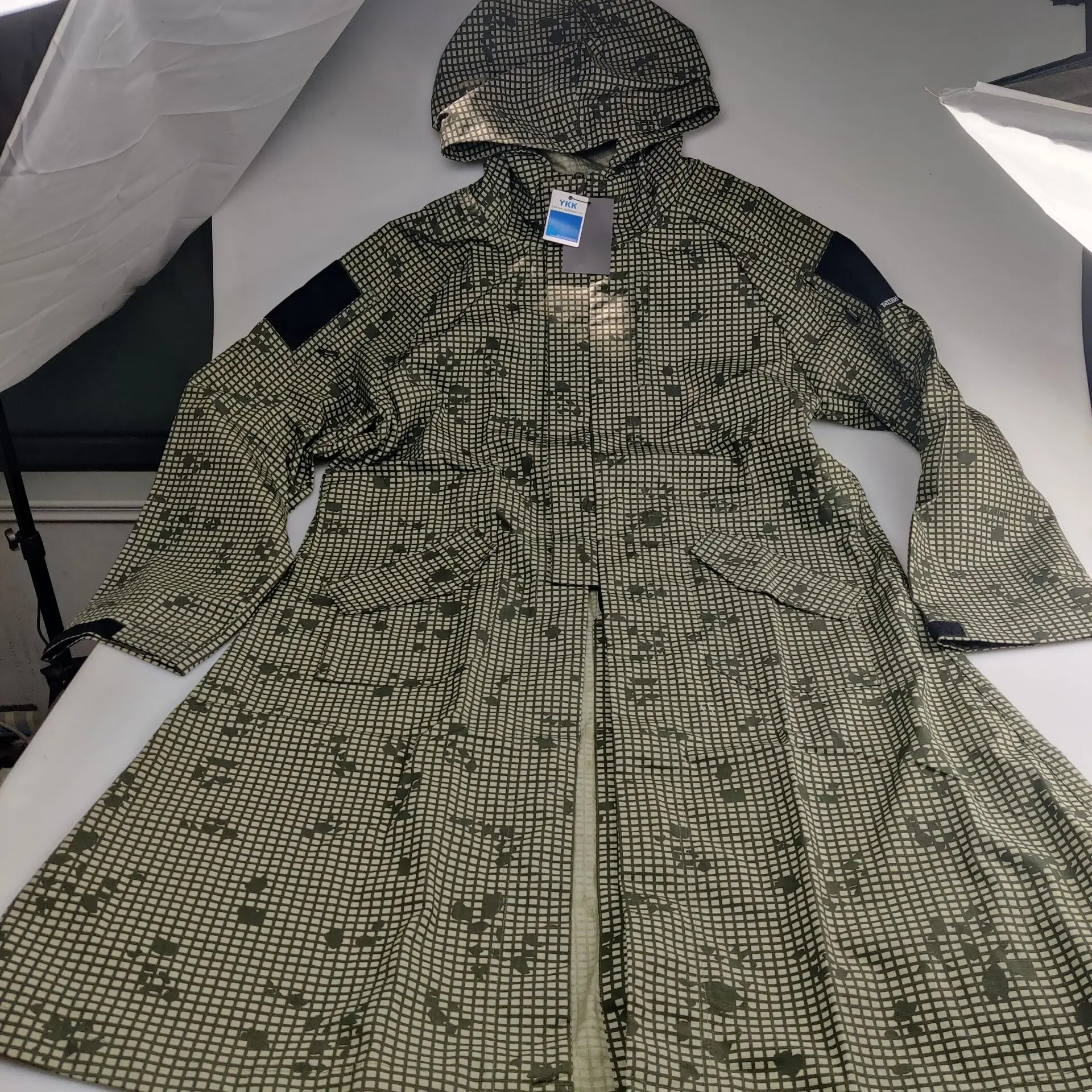 Cotton Tactical Long A-line Coat Windbreaker Improved Lab Robe Suitable ...