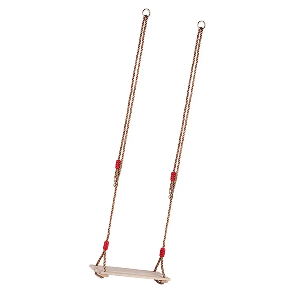Wooden Hanging Swings Seat with 180cm Length Adjustable Rope, Swing Seat Replacement Swing Set Accessories 6