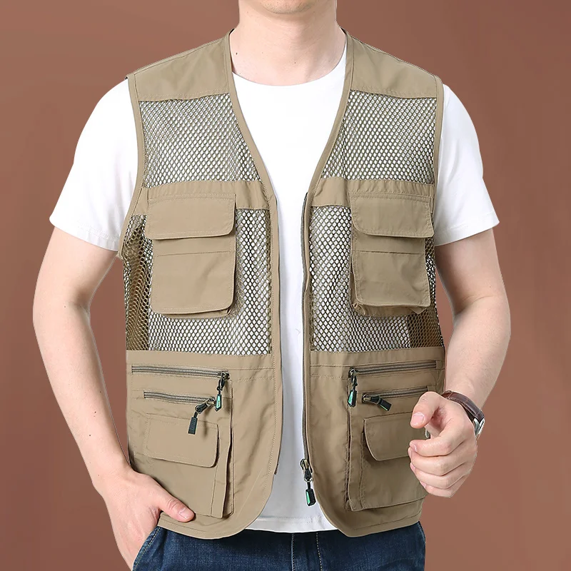 Vests of Men Military Jacket Man Vest Coat Men's Work Clothes Mountaineering Sweatshirts Motorcyclist Vest Outdoor