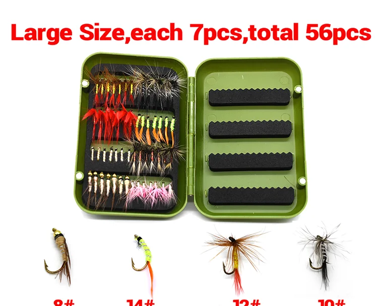 Fly Fishing Flies Kit, 40-56Pcs Handmade Fly Fishing Gear With Dry/Wet Flies, Streamers, Fly Assortment Trout Bass Flies Set