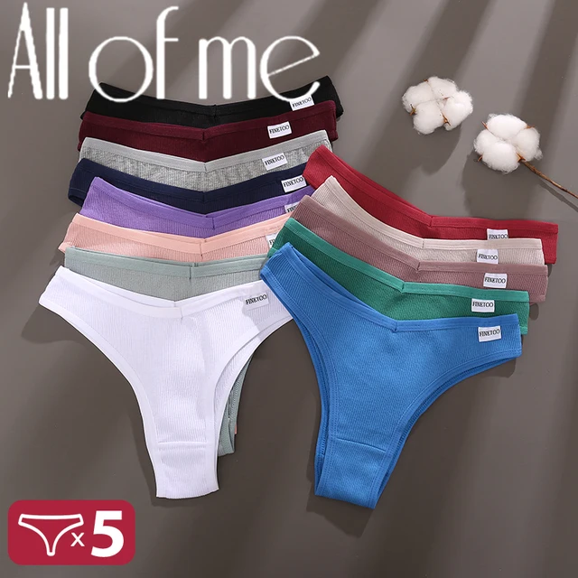 5 pièces/ensemble coton Lingerie culottes sous-vêtements Sexy femmes slips Tangas femme caleçons culottes string Bikini solide 13 couleurs 1