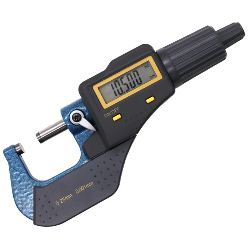 

1Set Outside Micrometer Electronic Digital Micrometer With Thousands Of Calipers. 0-25Mm High Precision Blue&Black