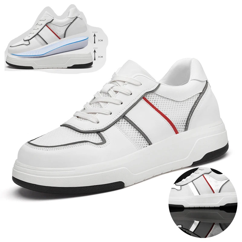 Men Sneakers Men's Casual Elevator Shoes Height Increasing Shoes for Man Insoles 6CM Hidden Heels Sports Inner Heightening Shoes