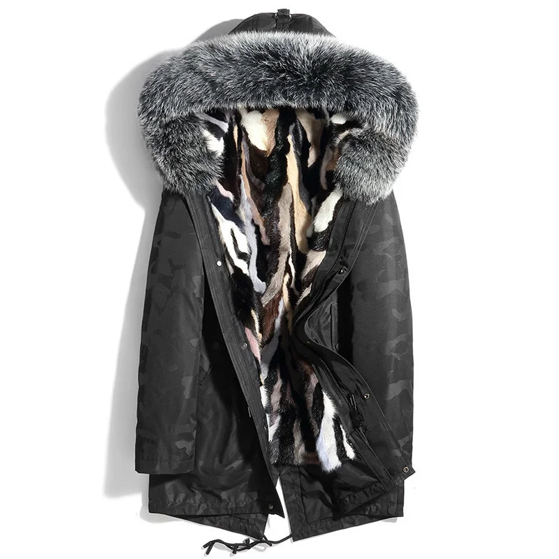 

Parka High Shearling quality Man Hommes Jacket Winter Men Clothing Veste Men's Genuine Clothes Mink Jackets Fur Coat Thick