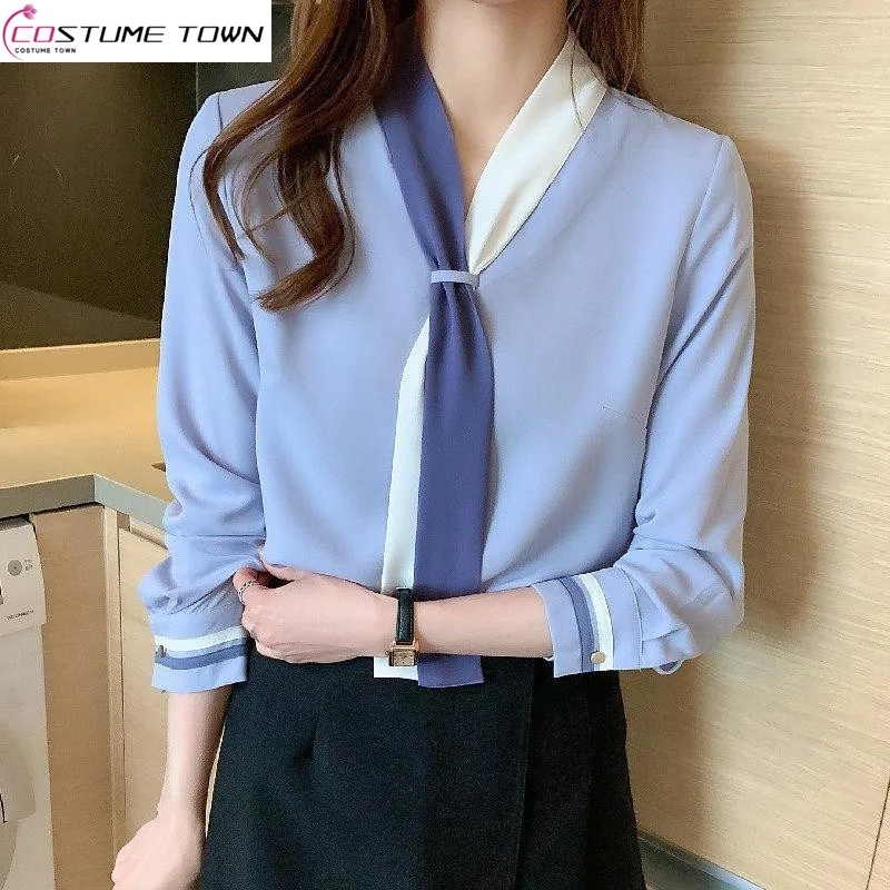 Professional Shirt Women's Spring/summer Retro Design Suit Collar Chiffon Long Sleeved Fashionable Versatile Shirt retro chinese calligraphy brush ebony flower hornsmall regular script brush pure weasel hair professional copying scriptures