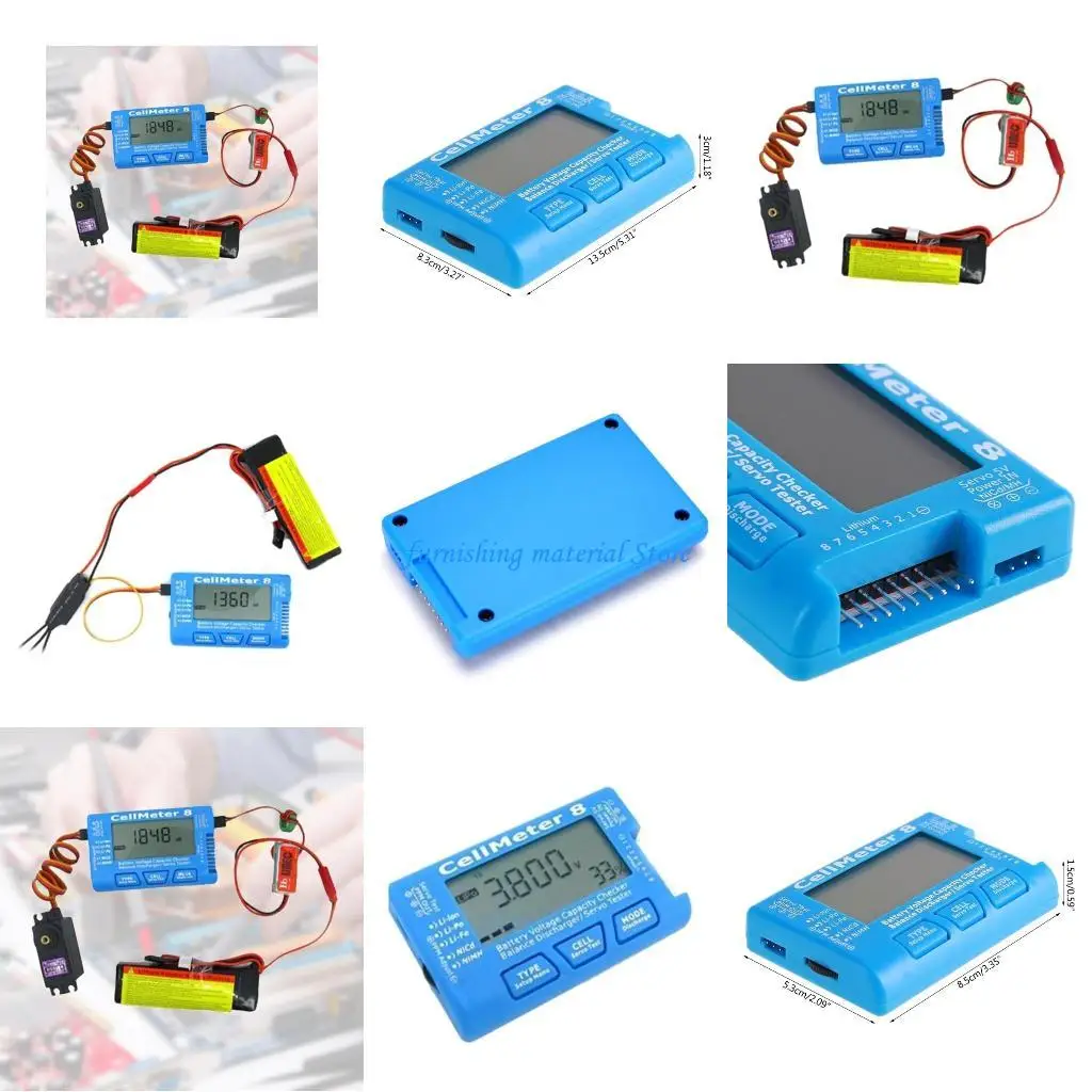 Testeur de Batterie Lipo 2-8S Cellmeter avec rétroéclairage en mode test de charge