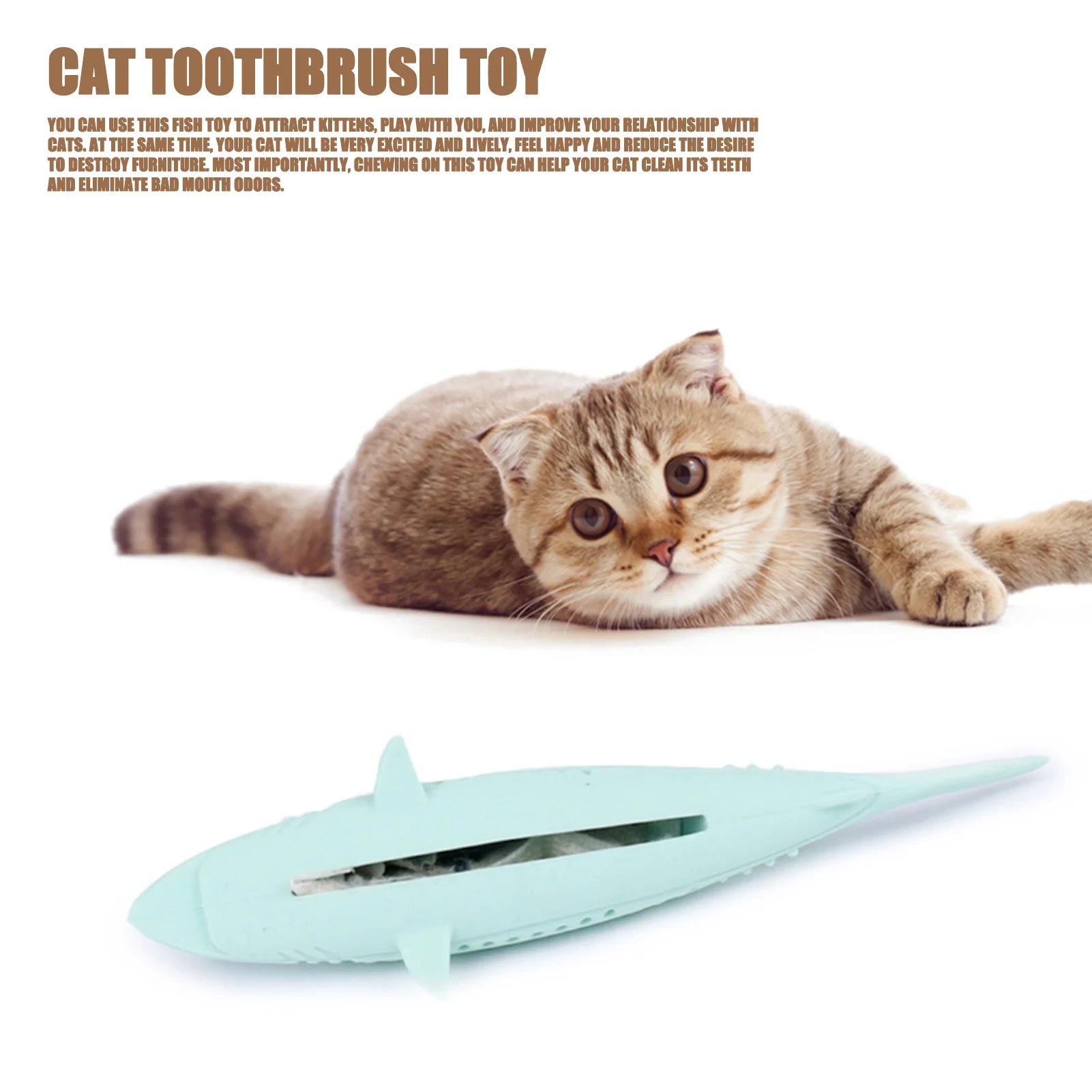 Silicone Mint Fish Cat Toy Pet Catnip Soft Clean Teeth Toothbrush Chew Cats Toys Molar Stick Teeth Cleaning Kitten Pet Products