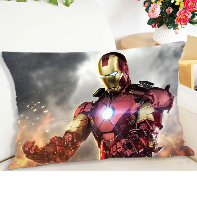 Superhero Iron Man printed Pillowcase Home Bedroom Room decoration Bed Sleeping Pillowcase Sofa Cushion Cover 40x60 50x70cm 3