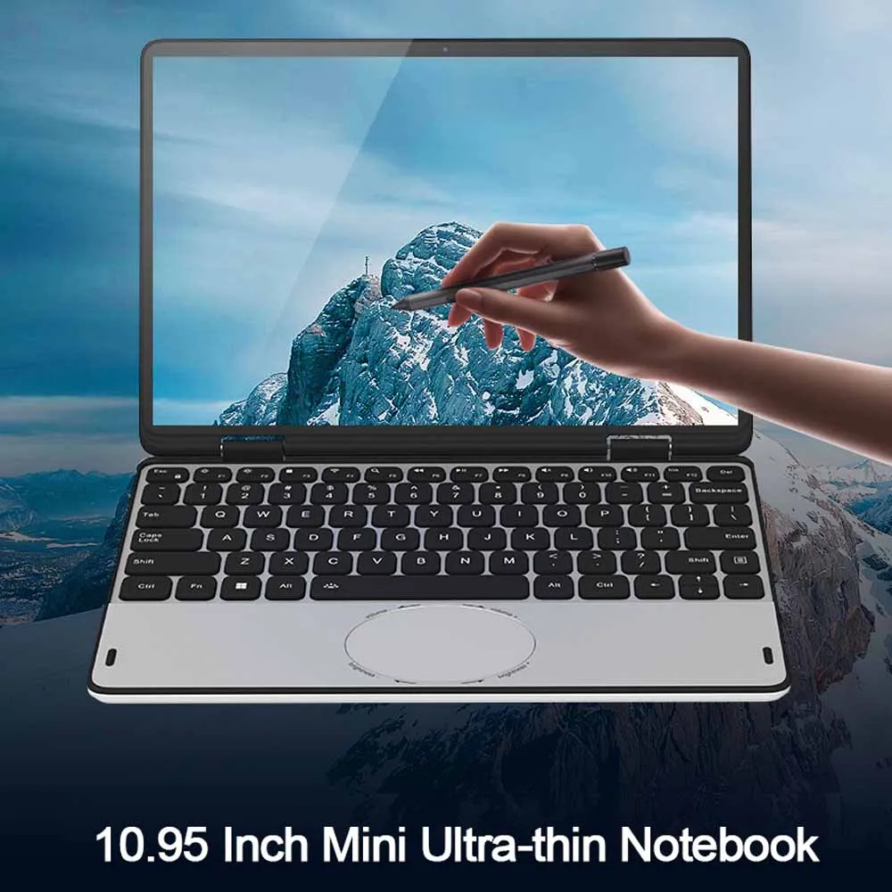 CRELANDER Mini Laptop 10.95 "Touch Screen Intel N100 CPU Windows 11 512GB M2 SSD 2 IN 1 Notebook Pocket PC Tablet Yoga Laptops 2