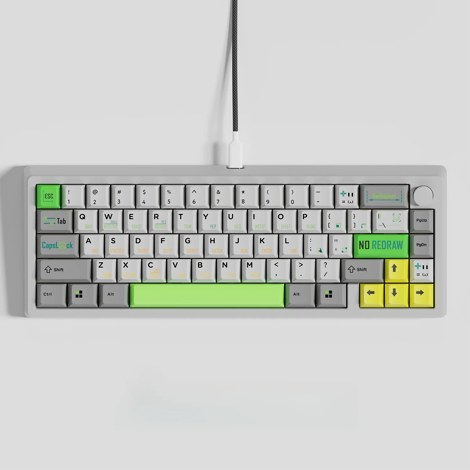 Echome-pbt Dye Subbed Keyboard Cap Cad Desenho Keycap Retro169 Chaves Perfil Cereja Acessórios Teclado Mecânico - Imagem 4