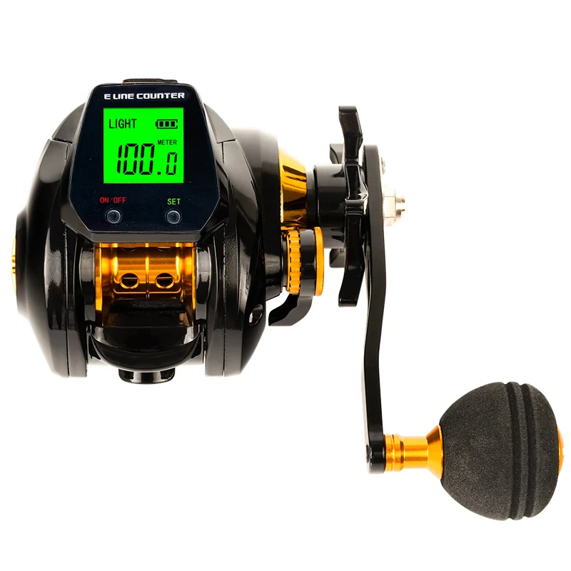 Fishing Reel 10kg High Capacity Saltwater Fishing Wheel LED Screen 7.2:1 High Speed Gear Ratio Alarm Electronic Counting