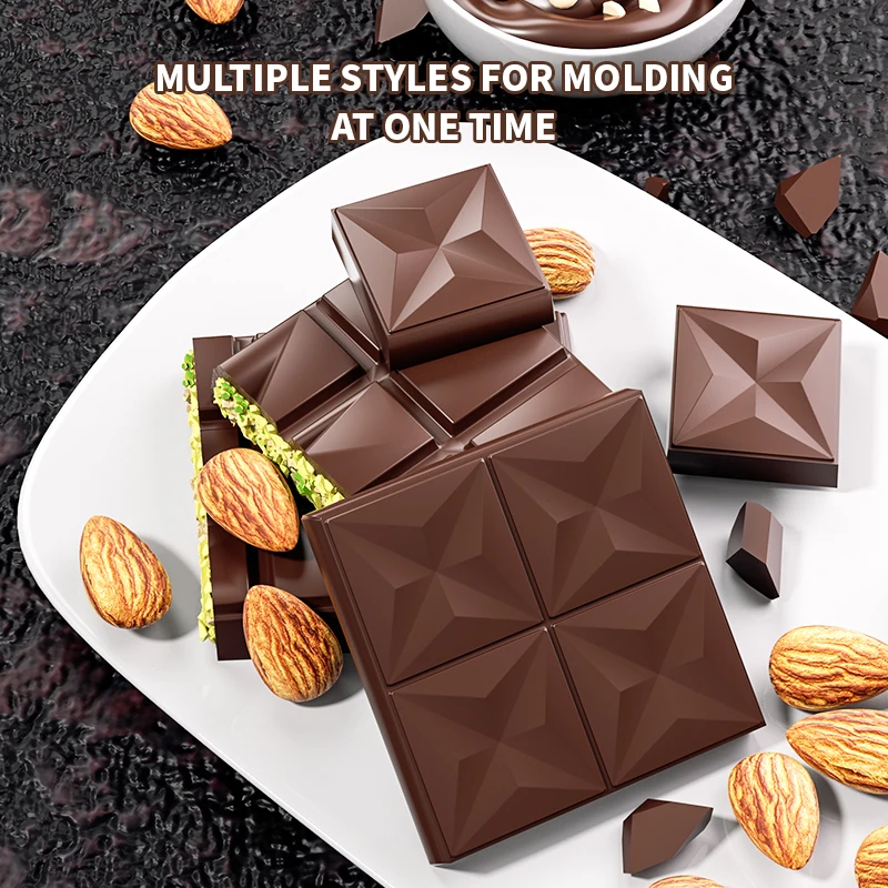 3Pack Chocolate Bar Molds Large and Thick Silicone For Stuffed Bar Big Chocolate Candy Mold