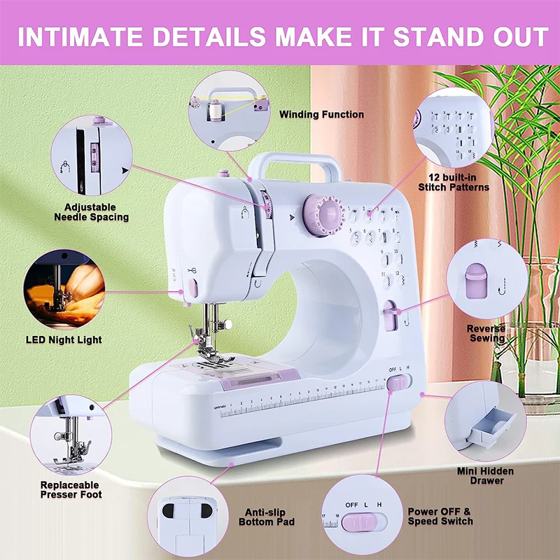 Mini Sewing Machine for Beginners Crafting Mending Heavy Duty Portable  Sewing