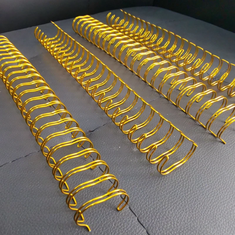 8PCS Gold Color A4 3:1/2:1 Pitch 1/4"-1-3/4"(6.4-44.4mm) OY Double Loop Wire Calendar Binding Comb Coil Wire Rings