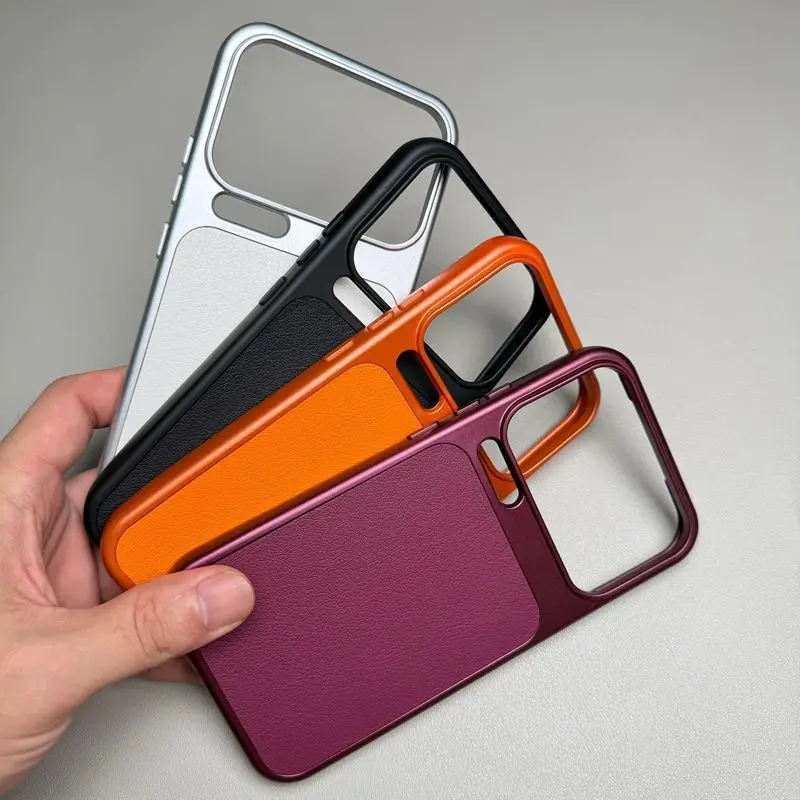 Luxury Leather Lens Case with Matte Finish for Smartphone Protection