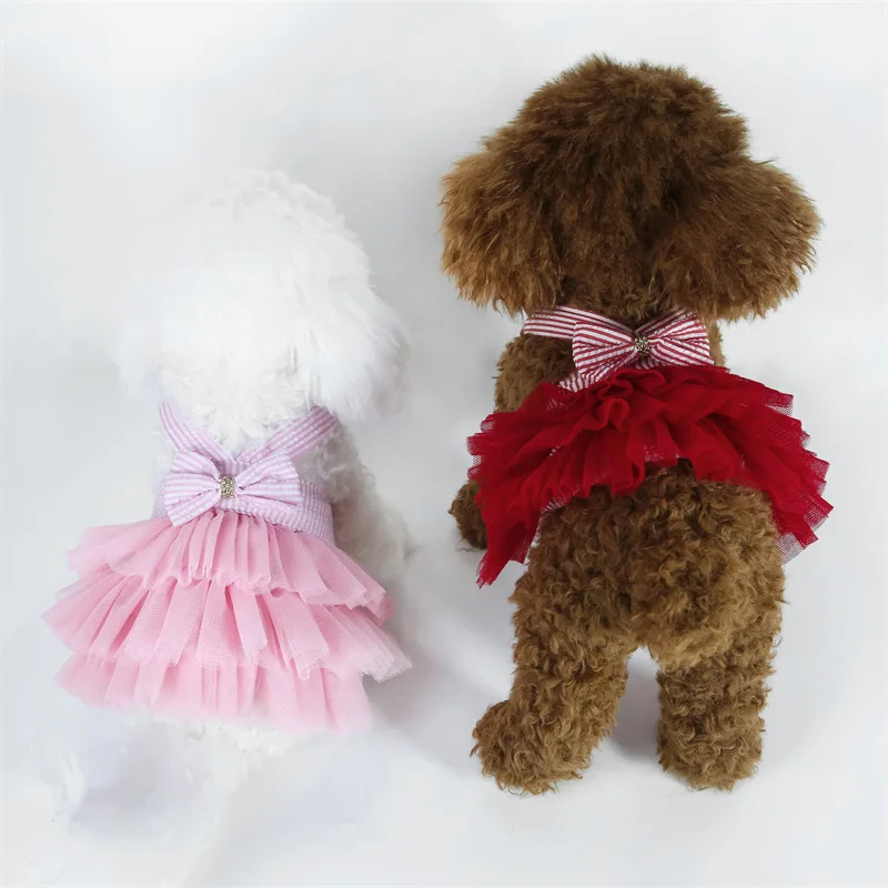 Puppy Dog Princess Dresses for Cats and Small Dogs Vest Skirt Cute Luxury Dog Dresses