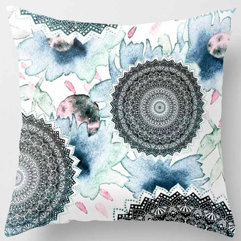 Beauty Mandala Pillow Covers  Short Plush Velvet Thick Pillow Cases Home Decoration Cushions Cover 45cmby45cm Room Decor 5