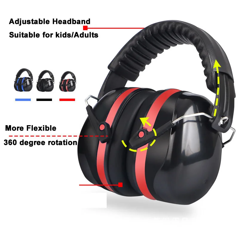 Anti-Noise Head Earmuffs Foldable Ear Protector SNR-35dB For Kids/Adults Study Sleeping Work Shooting Hearing Safe Protection