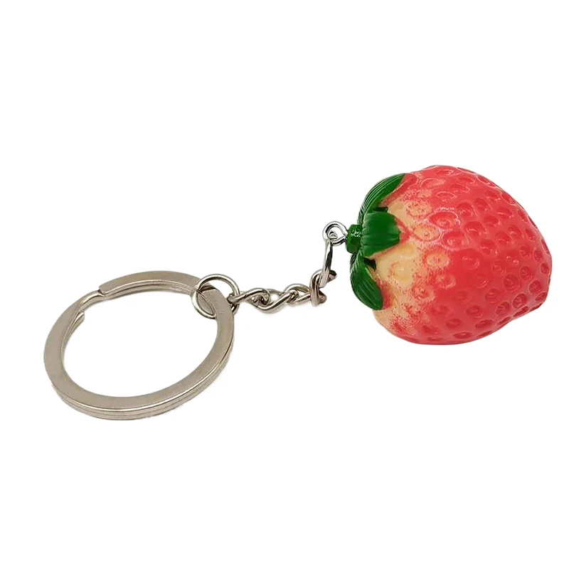 Nette Simulation Erdbeere Schlüsselbund Schöne Obst Schlüsselring Auto Schlüssel Halter Für Frauen Mädchen Tasche Anhänger Dekoration – Detail 5