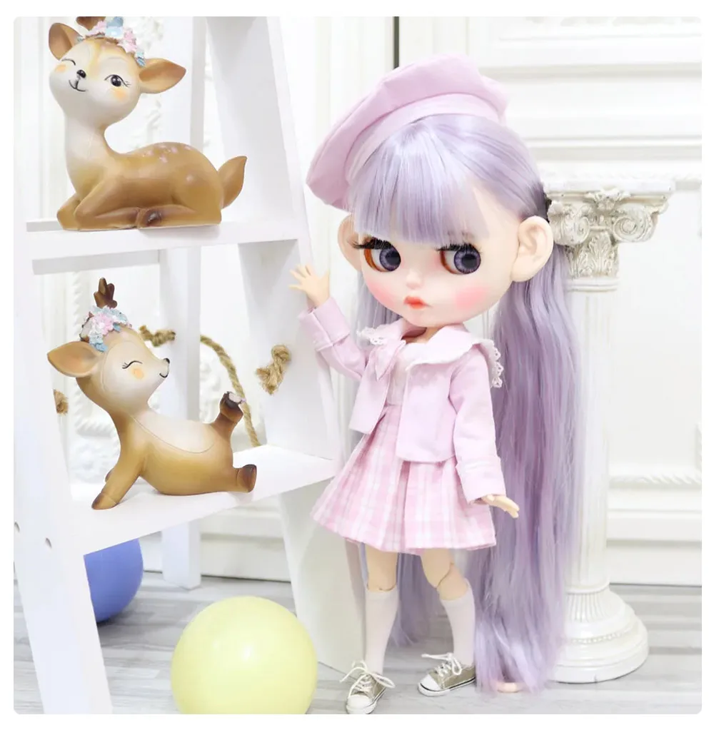 Outfits für eisige dbs blyth Puppen Alice im Wunderland Kleid mit Kopfschmuck süßer Honig Anzug bjd ob24 Anime Mädchen Bratz – Detail 5