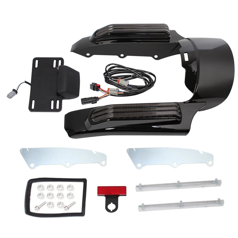 

Motorcycle Rear Fender Fascia LED Running Brake Turn Light for Touring Road King FLHR Street Glide FLHX 14-20 Smoke