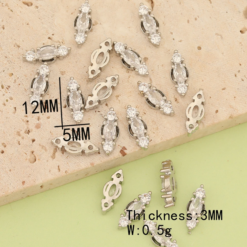Cordial Design 50Pcs Jewelry Accessories/DIY Making/Cubic Zirconia Charms/Genuine Gold Plating/Hand Made/Fingernail Findings - cordial