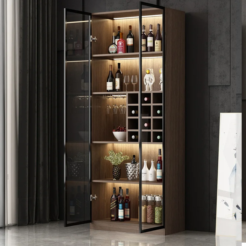 Wall Bar Cabinet High End Furniture Whiskey Showcase Luxury Portable Iron Accessories Metal Storage Elegant Vitrine Wine Stands