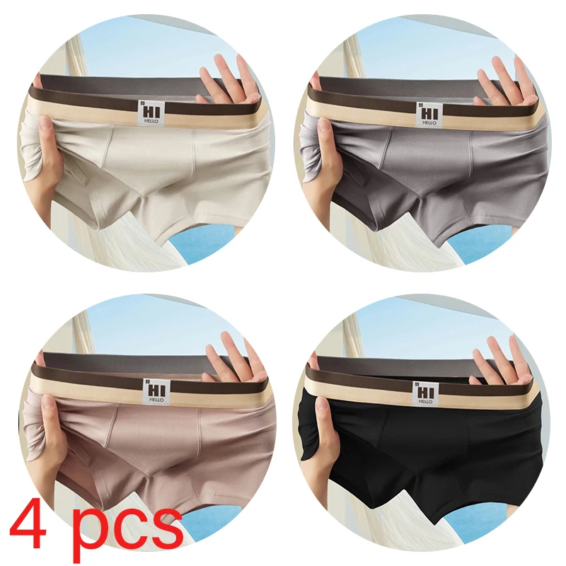 4 Pcs/Lot Men's Korean Style Boxers Intimate Underware Homme Thermal Shorts  Sexy Lingerie Underpant Boxer Briefs  Panties