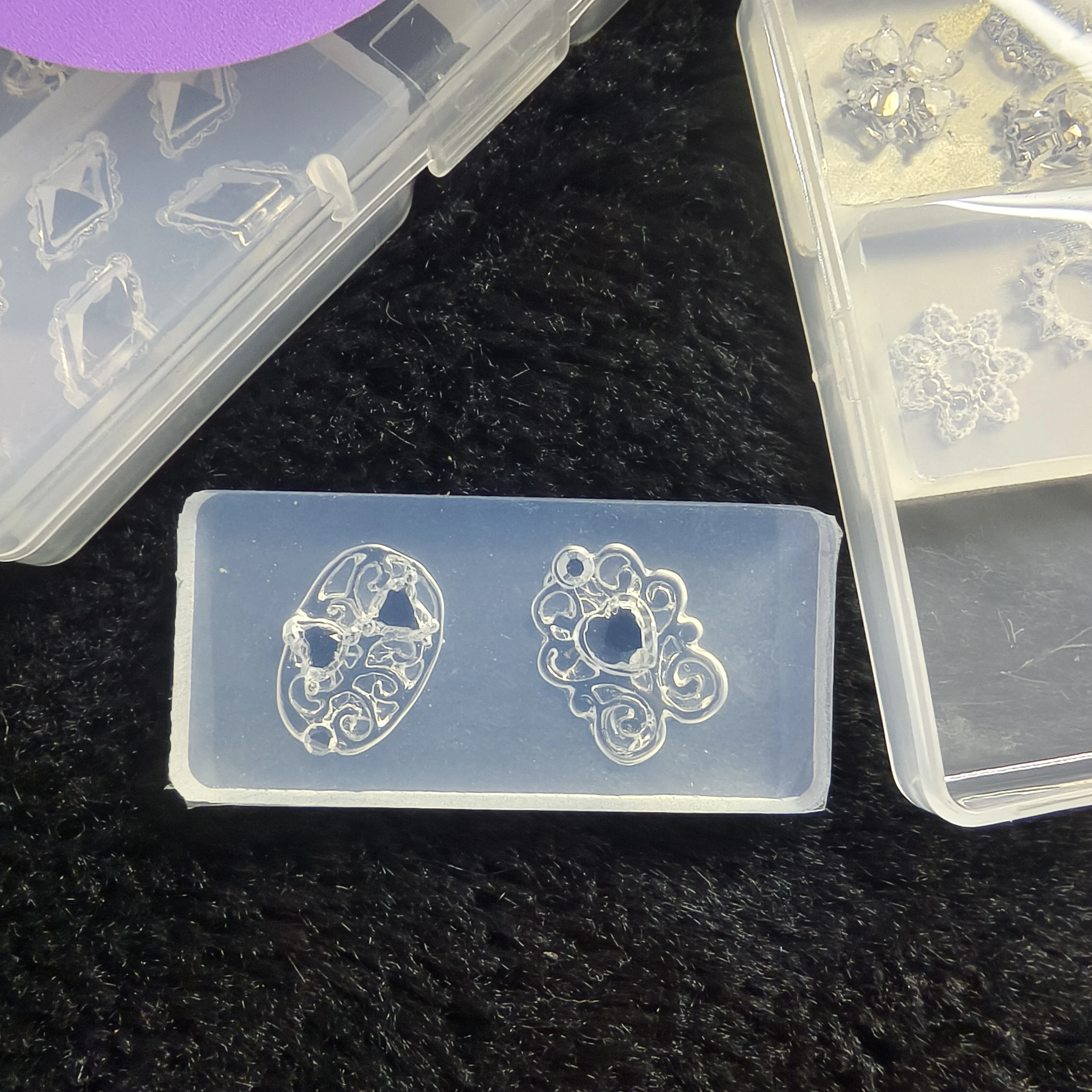6pcs/box  Letter Sea Shell Flower Nail Acrylic Mold Nail Art Decorations  DIY Silicone Decorated  Nail Art Templates Nails Mould 6