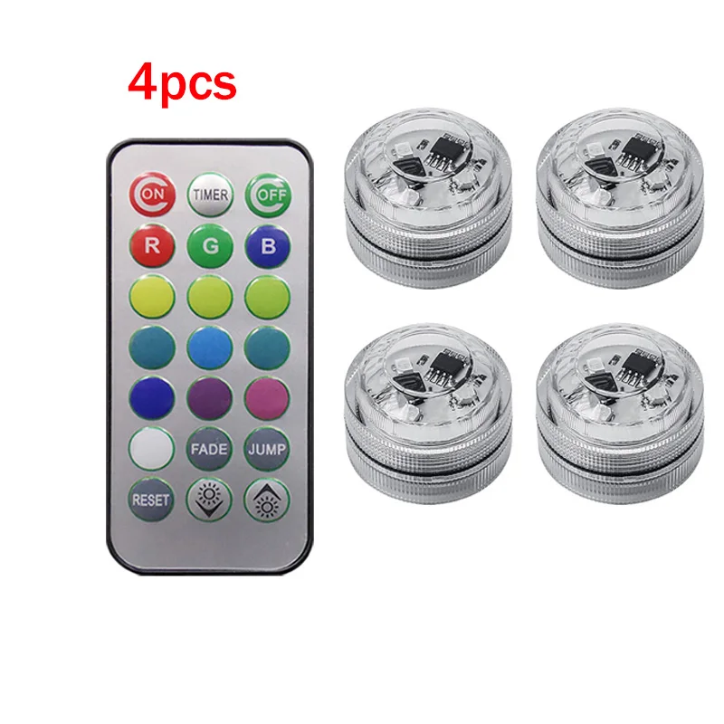 

RGB Diamond Diving Lights Aquarium Seven Color Remote Control Knob Led Waterproof Underwater Decorative Candle Fish Tank Lights