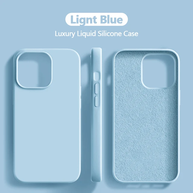 thumbnail image 1 of Original For iPhone 13 11 12 14 Pro Max Mini Case Liquid Silicone Soft Cover For iPhone 14 7 8 Plus XS XR X SE Shockproof Cases, 1 of 5