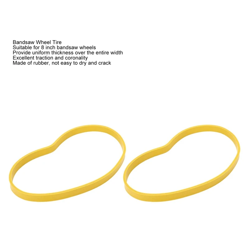 

2 шт. шины для ленточной пилы, для деревообработки, Нескользящие резиновые шины, замена для 8-дюймовой ленточной пилы, колесные шины