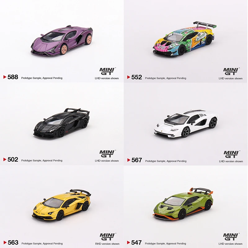 Minigt Lamborghini Series Countach Lpi 800-4 Lamborghini Sian Fkp 37 Matte Viola Diecast Diorama Car Model Toys
