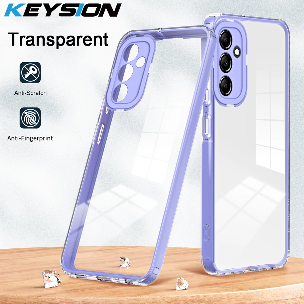 

KEYSION Shockproof Clear Case for Samsung A54 A34 A24 A14 LTE A13 5G Transparent TPU+PC Phone Back Cover for Galaxy A04S M14 5G