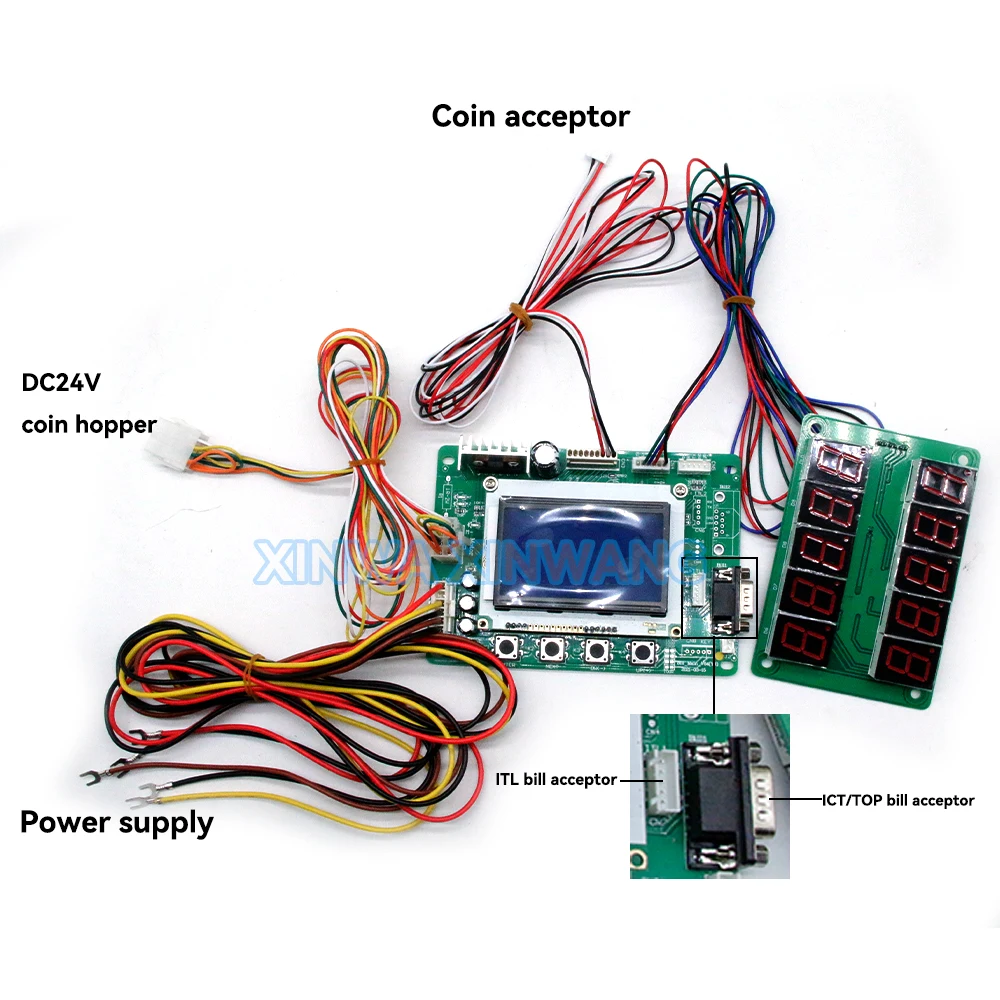 液晶マザーボードコインアクセプター紙幣バリデーターホッパートークン DIY キット自動販売機コインディスペンサーアーケードゲームセンター -  AliExpress