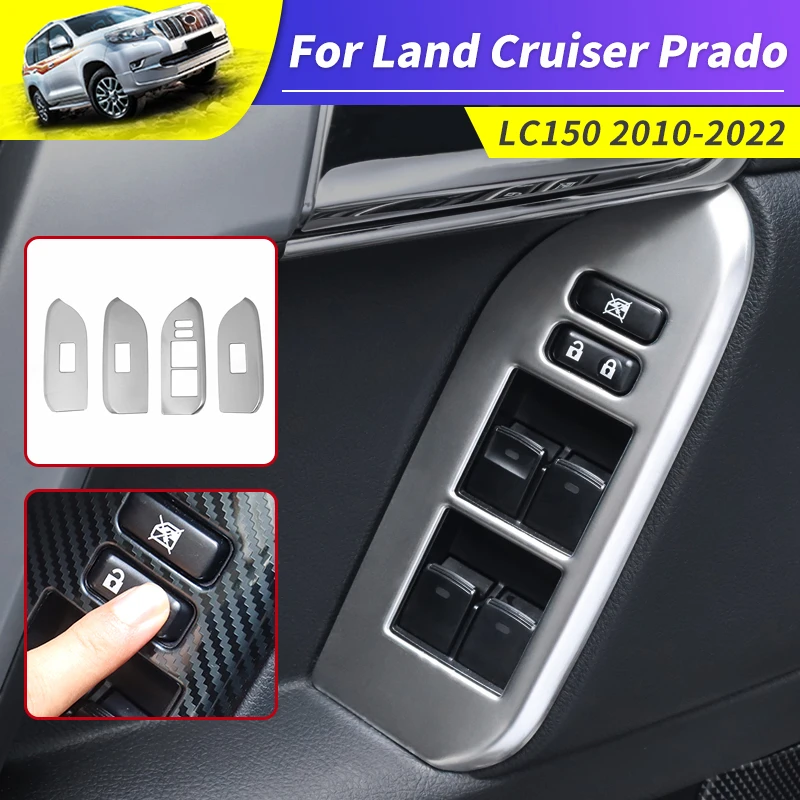 

For 2010-2021 Toyota Land Cruiser Prado 150 Interior Modification Accessories Glass Button Panel FJ150 J15 Car Door Handle