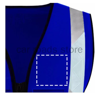 Sapphire Blue Flame Retardant Reflect Custom Personalize Surveyor Logo Print Safety Vest For Construction With Pocket reflective safety vest